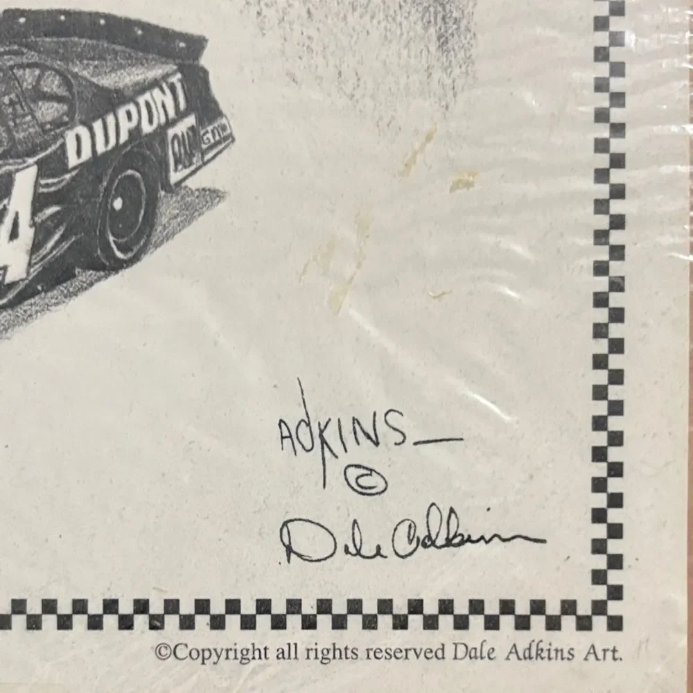 Dale Adkins Art Sketch 11 x 14 NASCAR Jeff Gordon #24